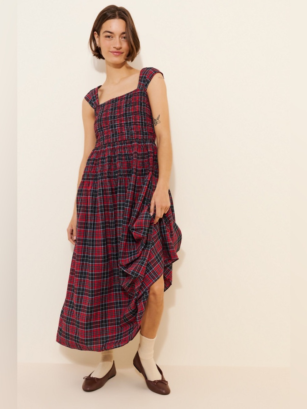 NEW SAYLOR Mackenzy Maxi Dress Red Plaid Size Medium